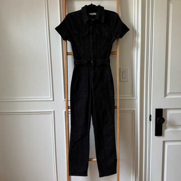 Good American Fit For Success Denim Jumpsuit in Black - Size 1 (US Small) - GUC - Picture 1 of 8